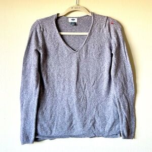 NWT Old Navy Small Gray Cotton Acrylic V Neck Sweater Top Fall Winter Spring